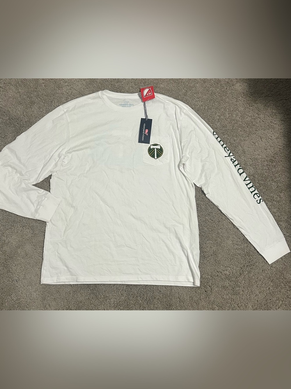 Vineyard Vines x MLS Portland Timbers Pocket Tee White Long Sleeve Men L